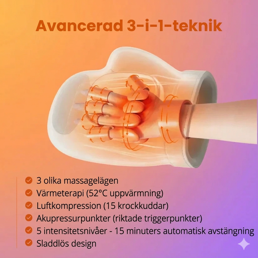 Handmassageapparat för artrit, karpaltunnel- och ledvärk